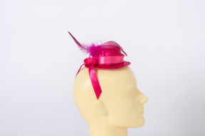 Pink hat on a mannequin head