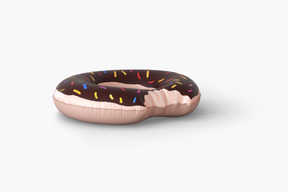 Shot of brown and white donut rubber ring