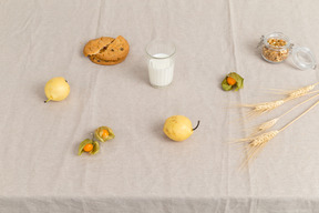 Trinken sie mehr milch, essen sie mehr obst und hafer