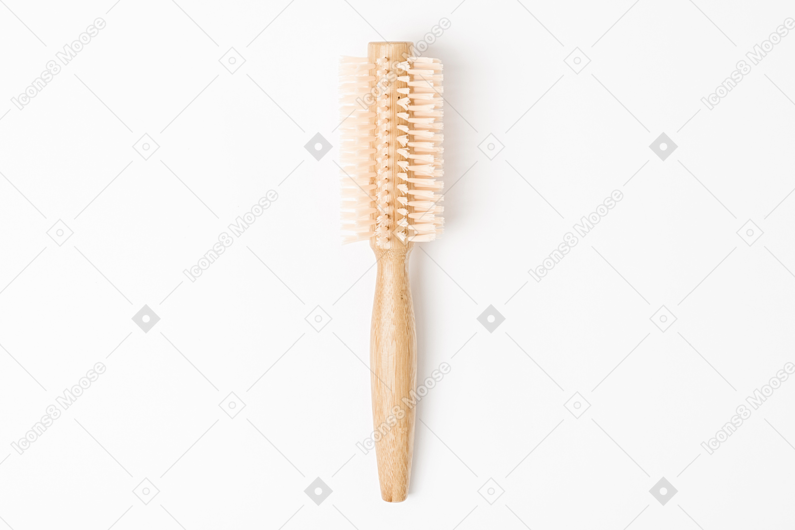 Round wooden hairbrush
