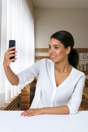 Pretty girl taking a selfie