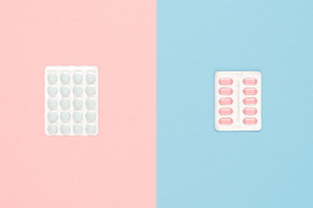 Pink and blue contrast pastel background