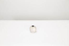 Vase blanc vide sur table blanche