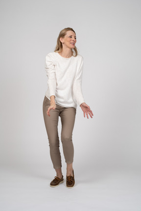 Woman in casual clothes posing