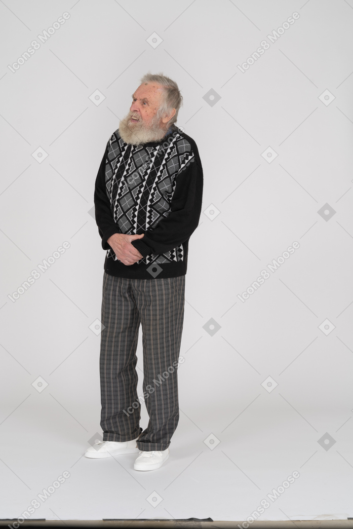 Elderly man looking confused