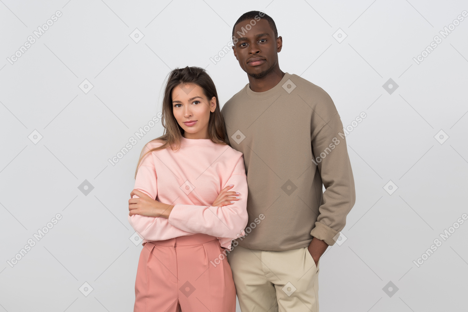 Young beautiful couple at home