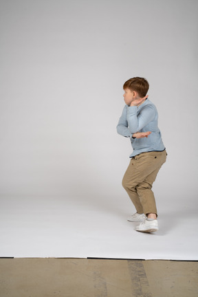 Man looking at a wall