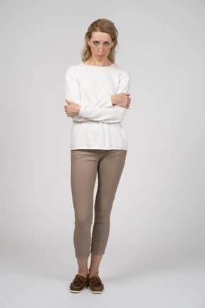 Woman in casual clothes standing