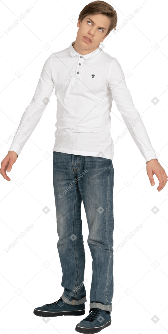 Young man in casual clothes standing