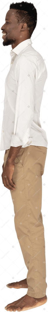 Man in white shirt standing