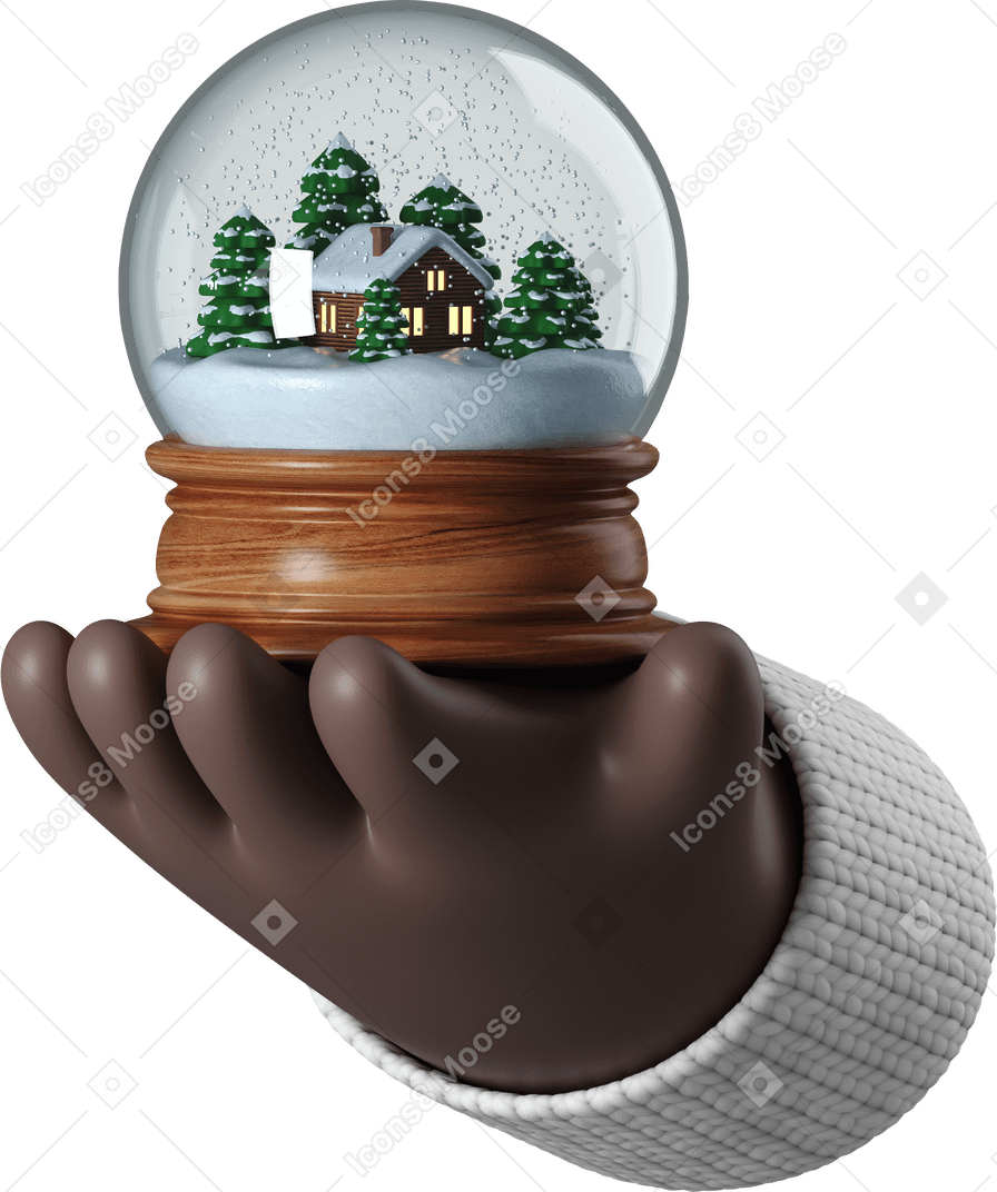 Hand with snow globe