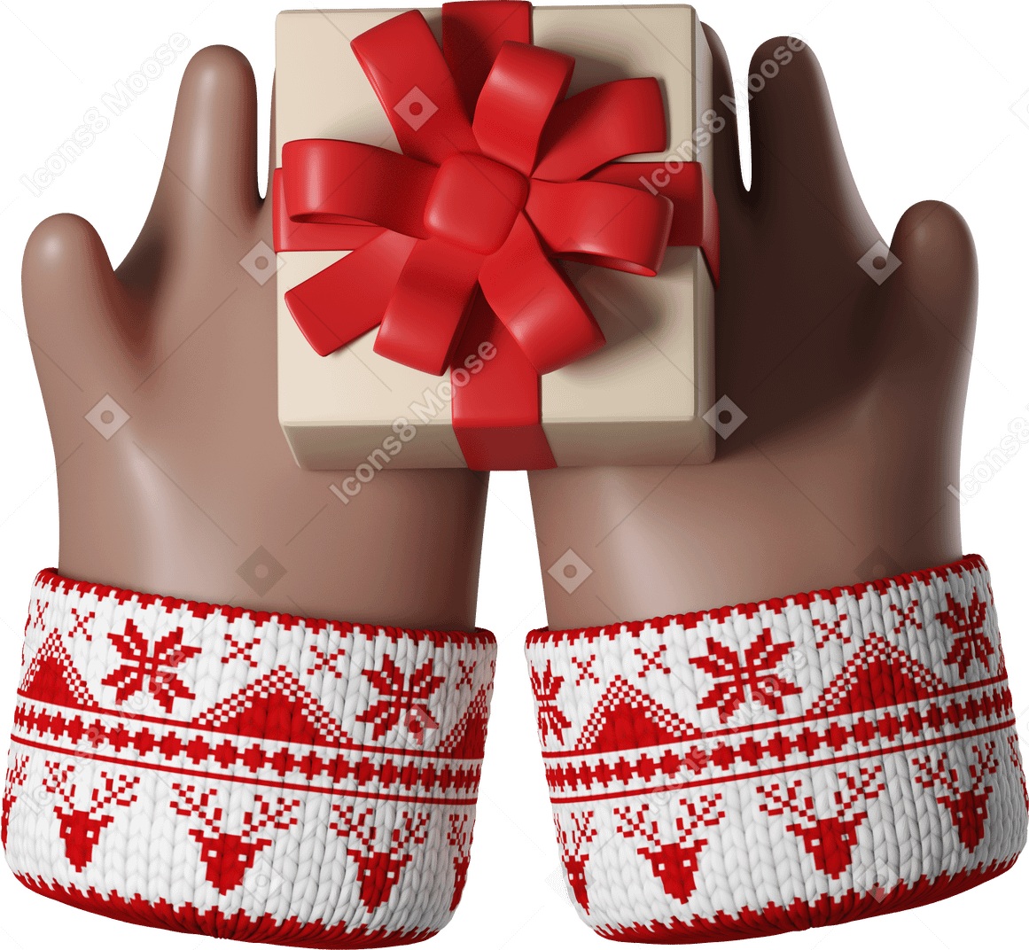 Hände halten weihnachtsgeschenk