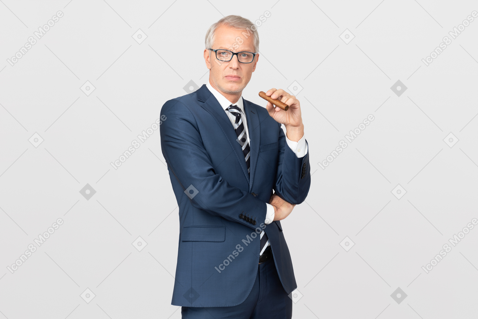 Handsome middle aged man with a cigar