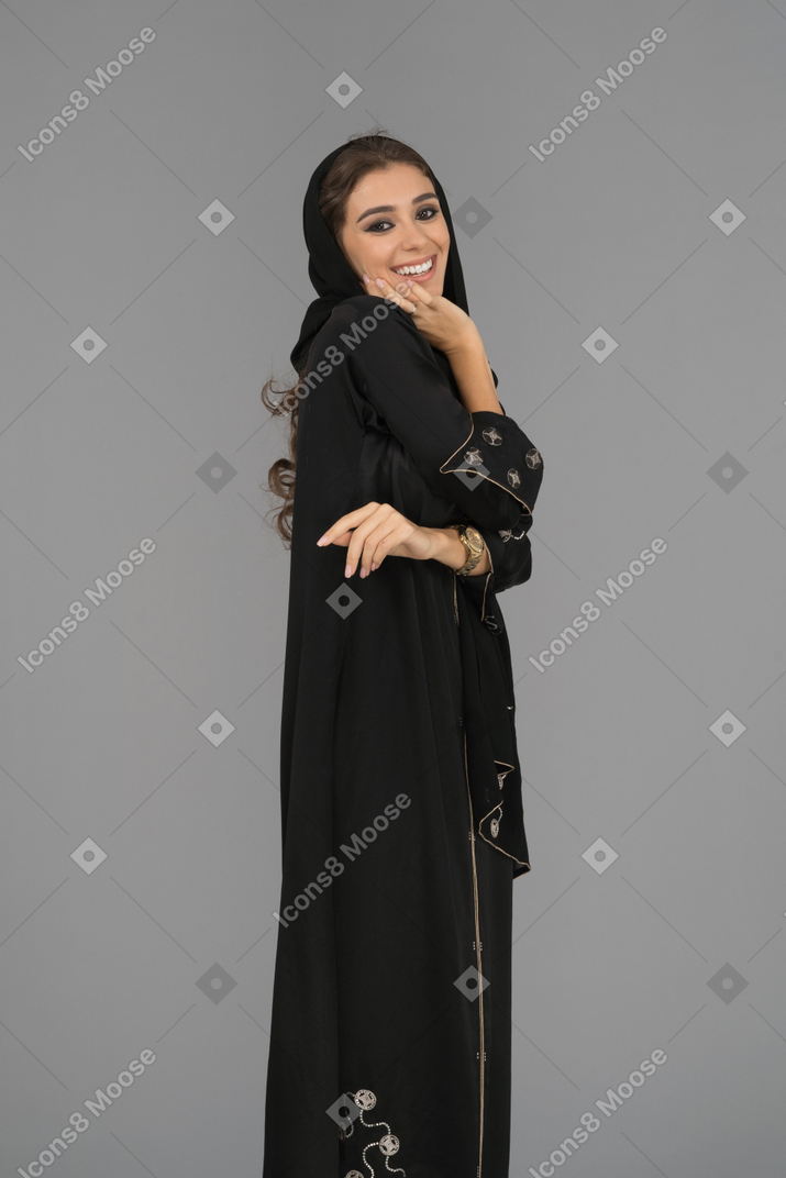 Smiling muslim woman