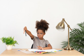 Cute girl doing homework