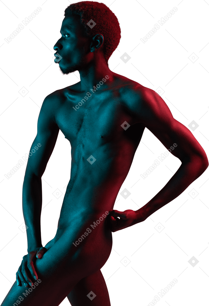 Naked young black man