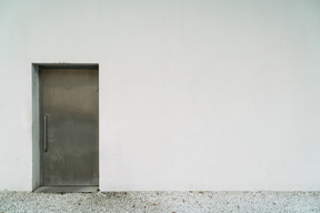 Grey door and grey wall