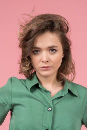 Portrait of a cute brunette young woman