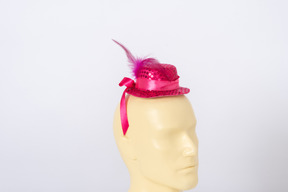 Pink hat on a mannequin head