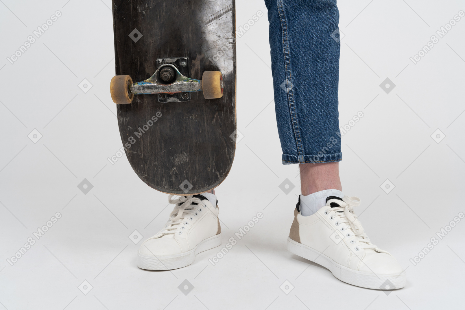 腿和滑板