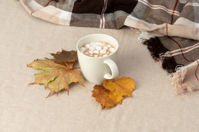 Wenn sie ein buch hinzufügen, haben sie eine perfekte herbststimmung