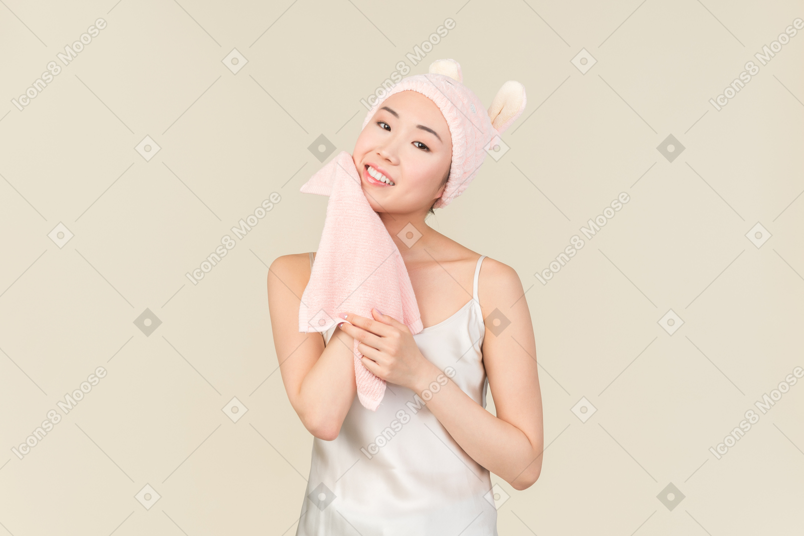 Washing face after beauty routine time