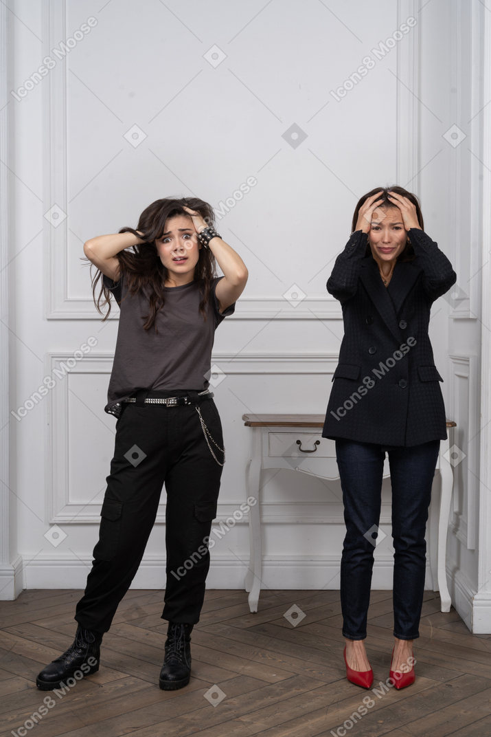 Two stressed women