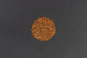 Buckwheat shaped in a circle on the black