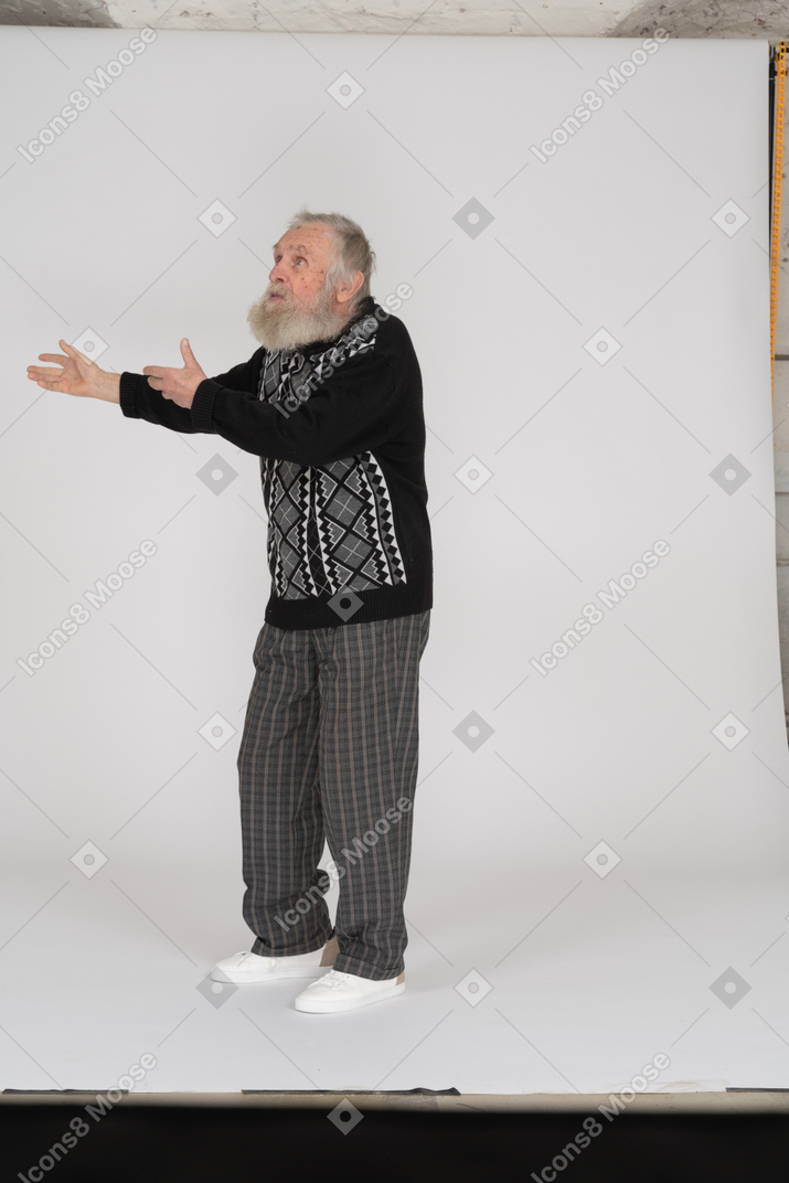 Senior man complaining and gesturing