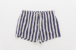 Blue and white man's striped shorts