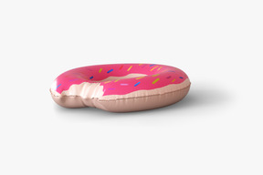 Pink and white donut rubber ring