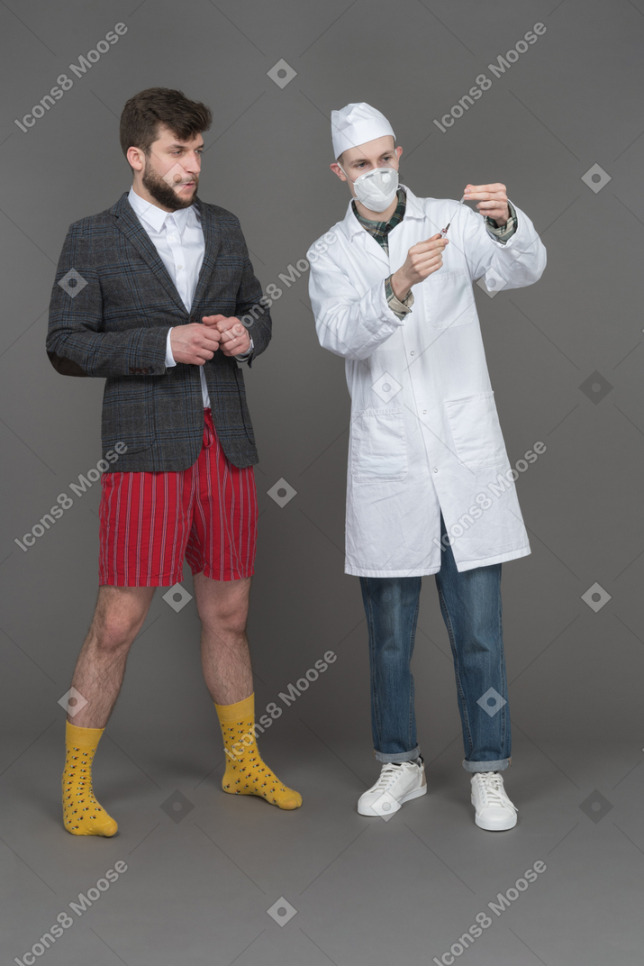 젊은 남자와 의사