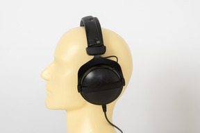 Headphones on a mannequin head