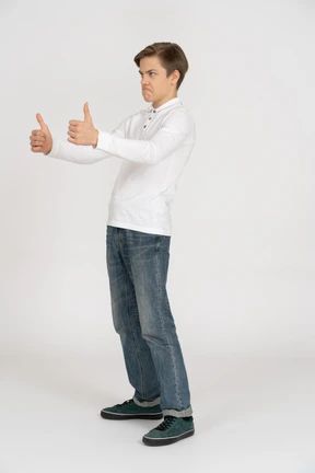 Young man in casual clothes standing