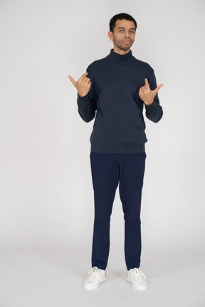 Man in black clothes standing