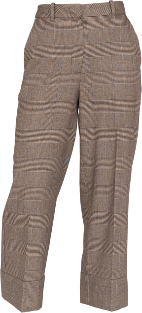 Brown checkered wide-leg pants