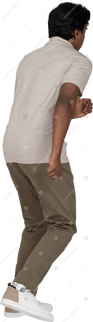 Man in casual clothes walking