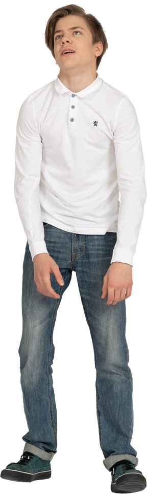 Young man in casual clothes standing