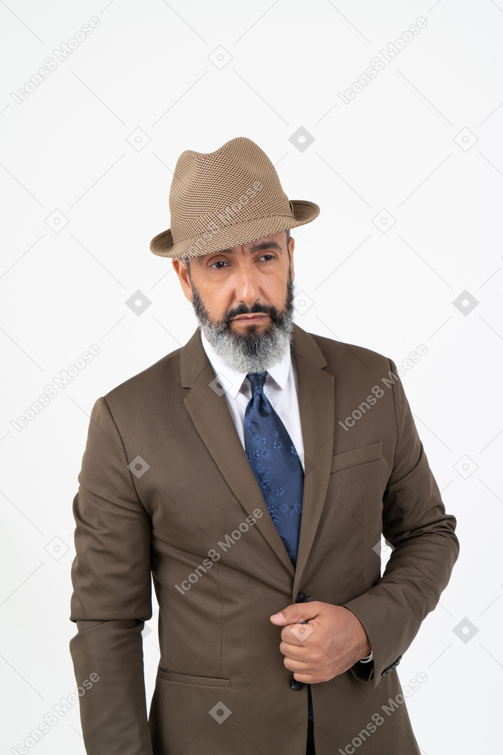 Elegant mature man wearing a hat