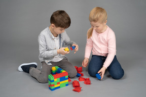 Kids playing lego