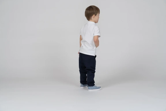 Full Body Little Boy Posing Arms Hip White Background Stock Photo by  ©luismolinero 246983500