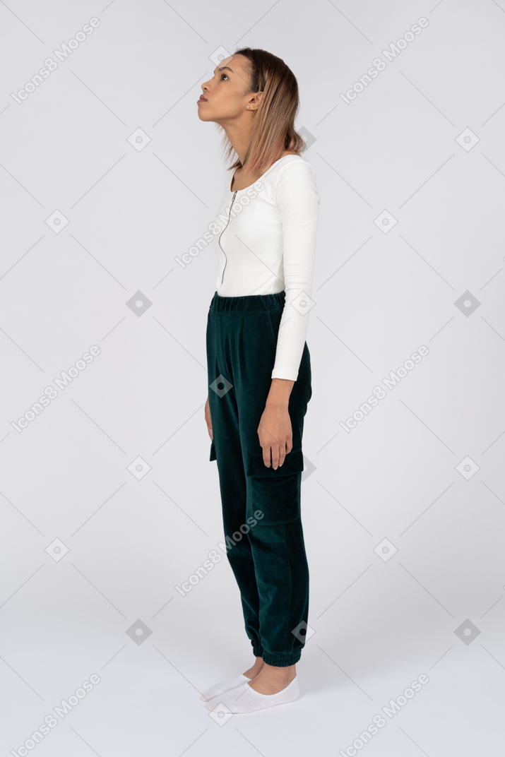 Woman in casual clothes standing