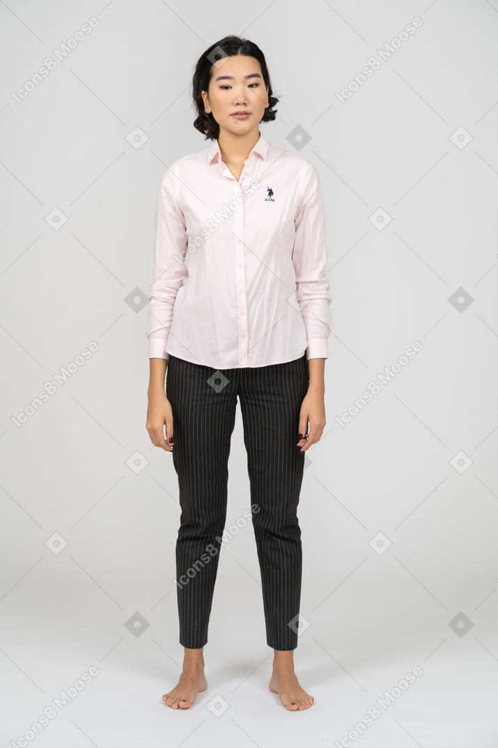 Front view of a woman in office clothes