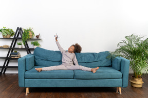 Cute girl on the sofa