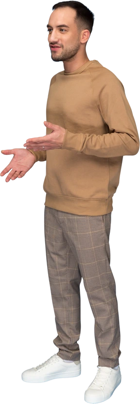 Young man discussing something
