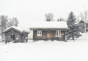 Casa de campo no inverno