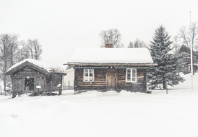 Cabaña en el invierno