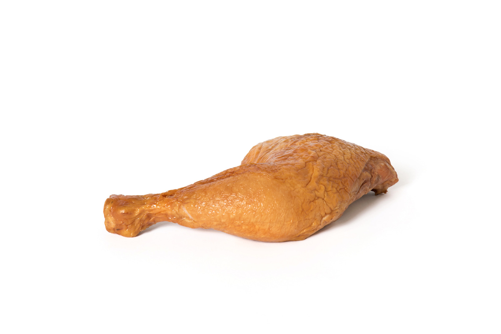 Fried chicken leg on white background