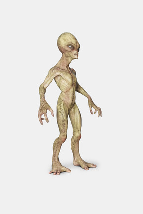 Alien standing half sideways