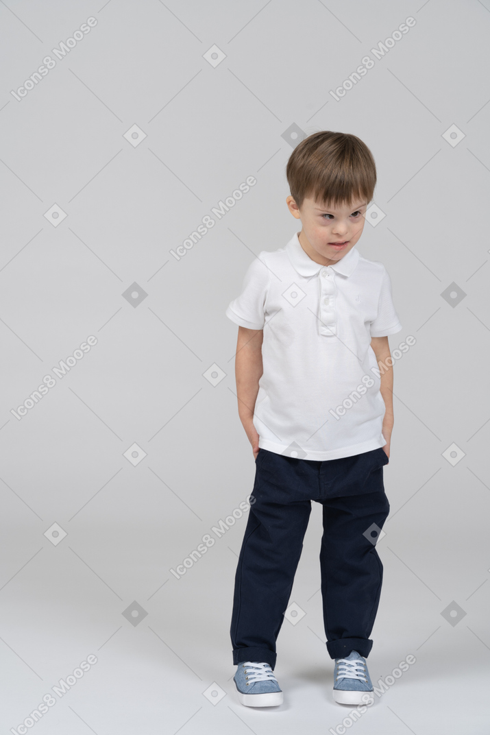 Front view of boy looking serious